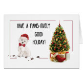 Westie Funny kersthond met boom (Voorkant Horizontaal)