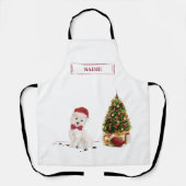 Westie Funny kersthond met boom Schort (Voorkant)