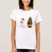 Westie Funny kersthond met boom T-shirt (Voorkant)