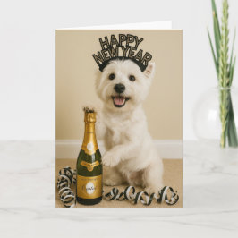 Westie Gelukkig Nieuwjaar Kaart