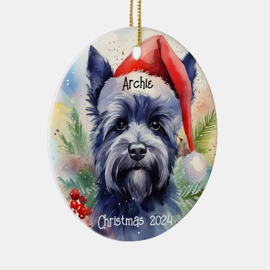 Westie gepersonaliseerde kerst ornament (Rechts)
