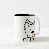Westie Girl Twee-Tone Koffie Mok (Voorkant rechts)