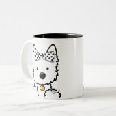 Westie Girl Twee-Tone Koffie Mok (Voorkant links)