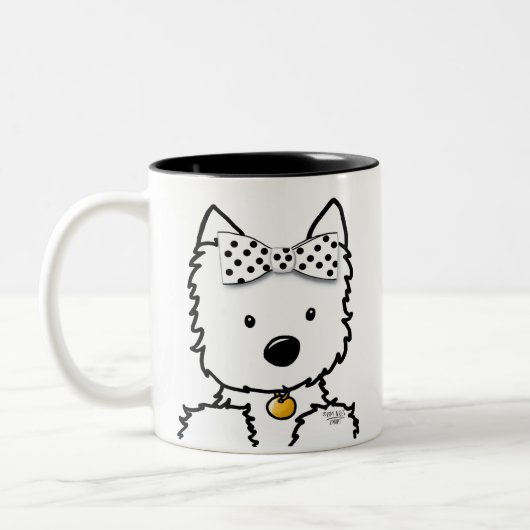 Westie Girl Twee-Tone Koffie Mok (Links)