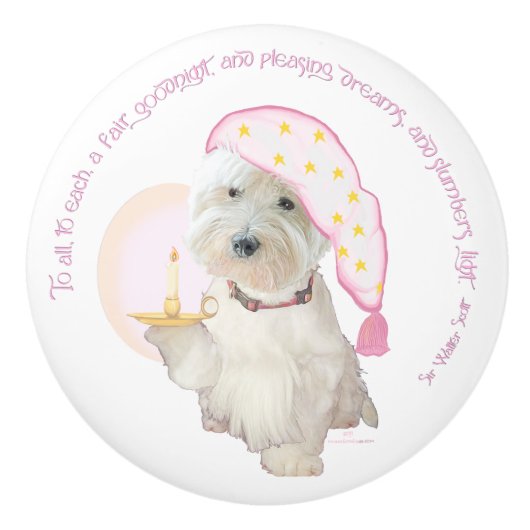 Westie Goedenacht Keramische Knop (Voorkant)
