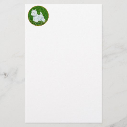 Westie Greengrass Briefpapier (Voorkant)