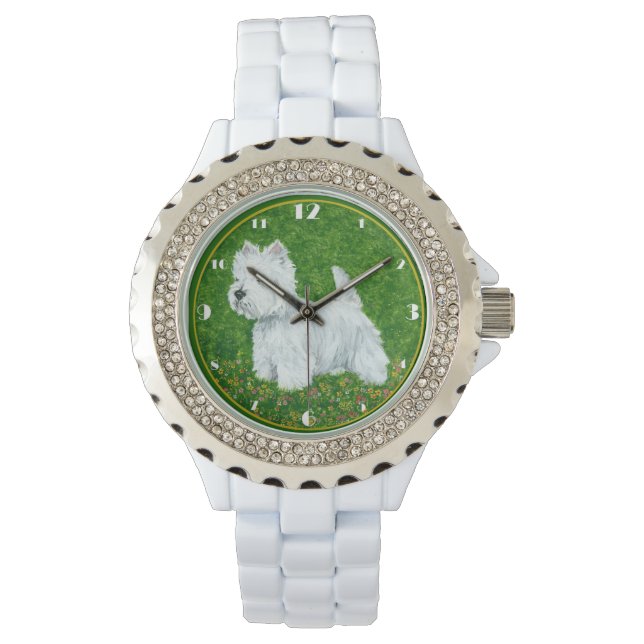 Westie Greengrass Horloge (Voorkant)