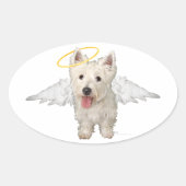 Westie Guardian Angels Ovale Sticker (Voorkant)
