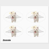 Westie Guardian Angels Ovale Sticker (Vel)