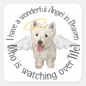 Westie Guardian Angels Vierkante Sticker (Voorkant)