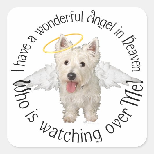 Westie Guardian Angels Vierkante Sticker (Voorkant)