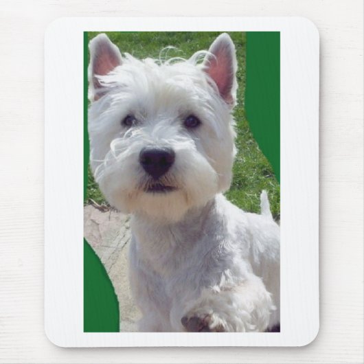 Westie 'Hallo' paw op Mousepad-verjaardag Muismat (Voorkant)