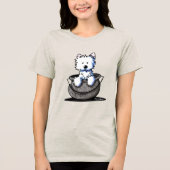 Westie Halloween Cauldron Cutie Tri-Blend Shirt (Voorkant)