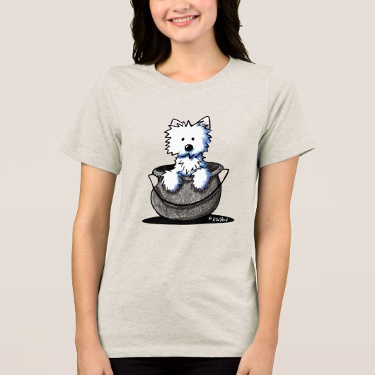 Westie Halloween Cauldron Cutie Tri-Blend Shirt (Voorkant)