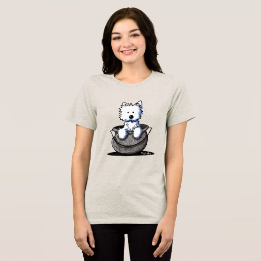 Westie Halloween Cauldron Cutie Tri-Blend Shirt (Voorkant volledig)
