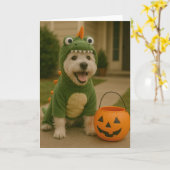 Westie Halloween Kaart (Gele Bloem)