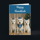 Westie Hanukkah Kaart- Blank Kaart<br><div class="desc">Wenskaart van Westie Chanoeka. Hallo Geweldig voor verjaardagen of gewoon om te zeggen! Geweldig voor hond moeders en hond vaders ook!</div>