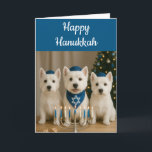 Westie Hanukkah Kaart- Blank Kaart<br><div class="desc">Wenskaart van Westie Chanoeka. Hallo Geweldig voor verjaardagen of gewoon om te zeggen! Geweldig voor hond moeders en hond vaders ook!</div>