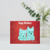 Westie Happy Birthday briefkaart (Staand voorkant)