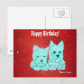 Westie Happy Birthday briefkaart (Voorkant / Achterkant)
