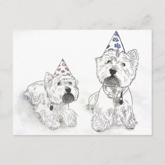 Westie Happy Birthday Briefkaart (Voorkant)
