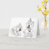 Westie Happy Birthday Kaart (Gele Bloem)