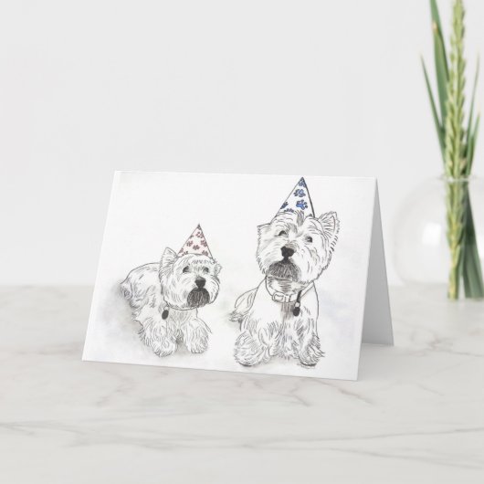 Westie Happy Birthday Kaart (Voorkant)