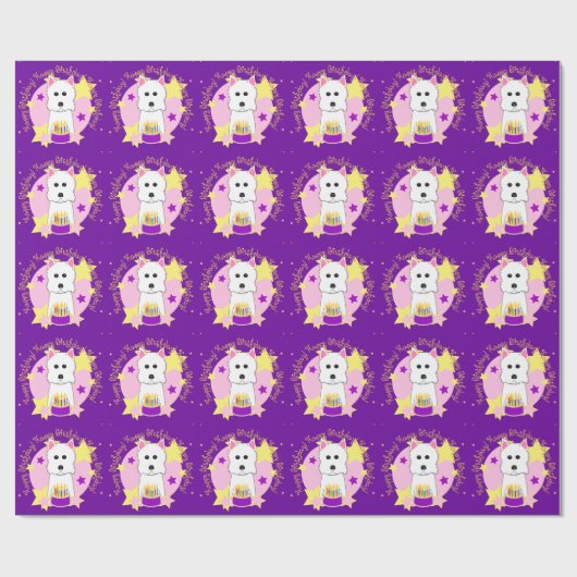 Westie Happy Birthday Wrapping Paper Cadeaupapier (Vlak)