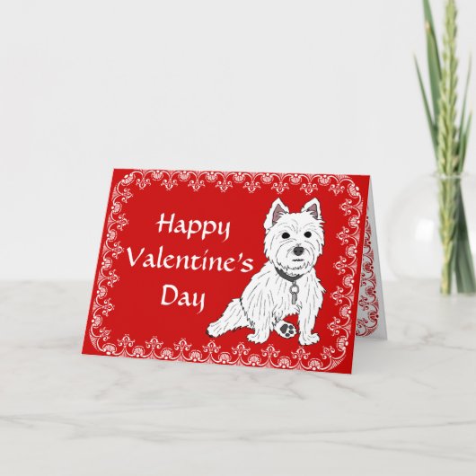 Westie Happy Valentine's Day Greeting Card Feestdagen Kaart (Voorkant)