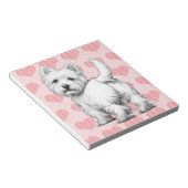 Westie harten notitieboek notitieblok (Schuin)