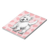 Westie harten notitieboek notitieblok (Linkerzijde)