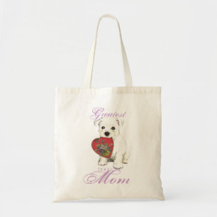 Westie Heart Mam Grote Canvas tas