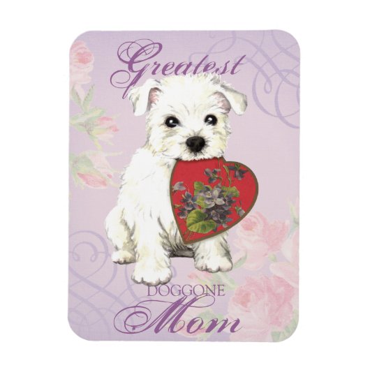 Westie Heart mama Magneet (Verticaal)