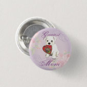 Westie Heart mama Ronde Button 3,2 Cm (Voorkant /achterkant)