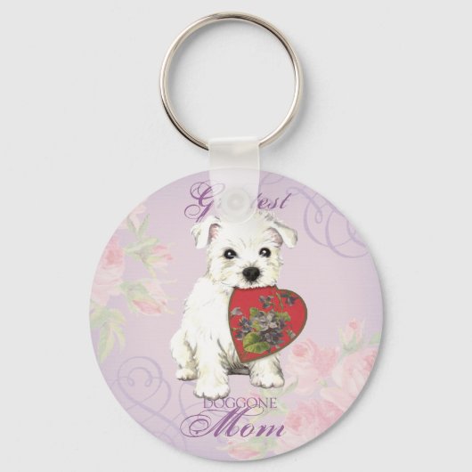 Westie Heart mama Sleutelhanger (Voorkant)