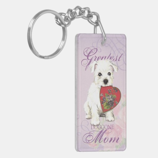 Westie Heart mama Sleutelhanger (Voorkant Links)