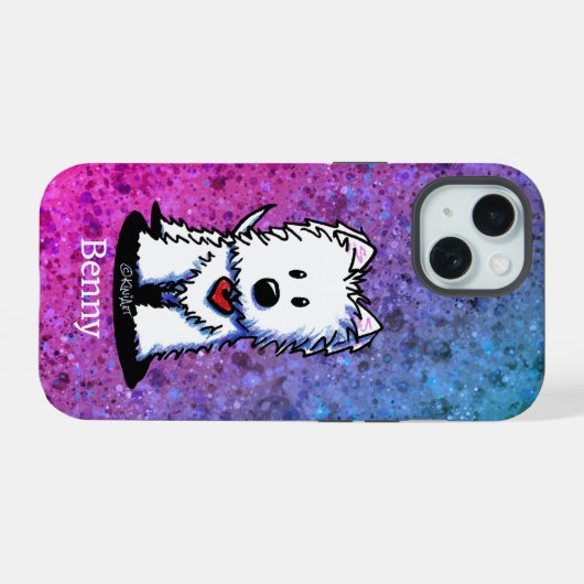Westie Heartbeat Telefoon Case iPhone 15 Case (Achterkant horizontaal)