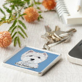 Westie heeft eekhoorns? sleutelhanger (Zijkant)