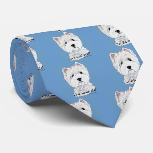 Westie heeft eekhoorns? stropdas (Opgerold)