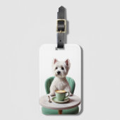 Westie heeft een latte bagagelabel (Voorkant (verticaal))