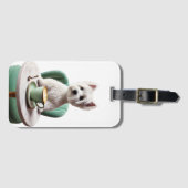 Westie heeft een latte bagagelabel (Voorkant (horizontaal))