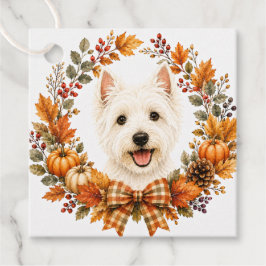 Westie-herfstkrans Bedankjes Labels