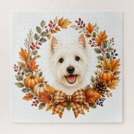 Westie-herfstkrans Legpuzzel
