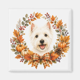 Westie-herfstkrans Magneet