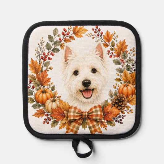Westie-herfstkrans Pannenlap (Voorkant)