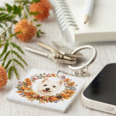 Westie Herfstkrans Sleutelhanger (Voorkant Rechts)