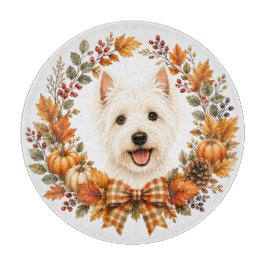 Westie-herfstkrans Snijplank