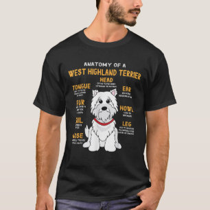 Westie Highland Terrier Anatomy Funny Dog mam Pap T-shirt