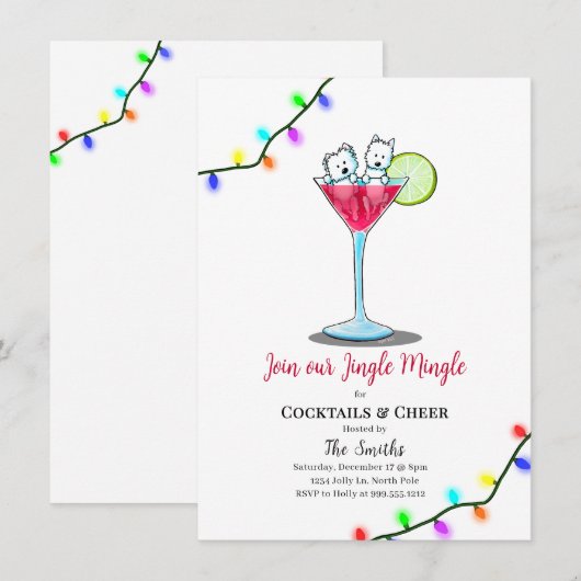 Westie Holiday Party Invitations (Voorkant / Achterkant)