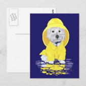Westie-hond aprilbuien briefkaart (Voorkant / Achterkant)